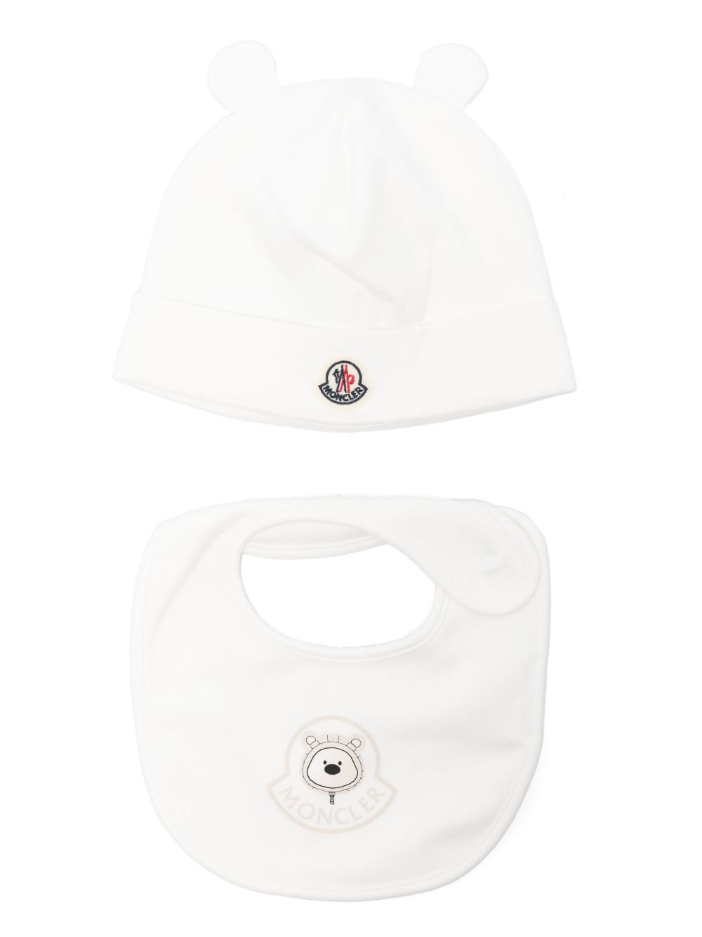 Moncler Enfant
Bear 모티브 모자 and bib set